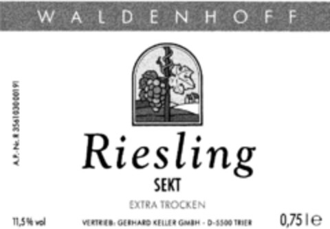 WALDENHOFF Riesling Sekt Logo (DPMA, 11.12.1991)