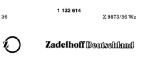 Z ZadelhoffDeutschland Logo (DPMA, 13.05.1988)