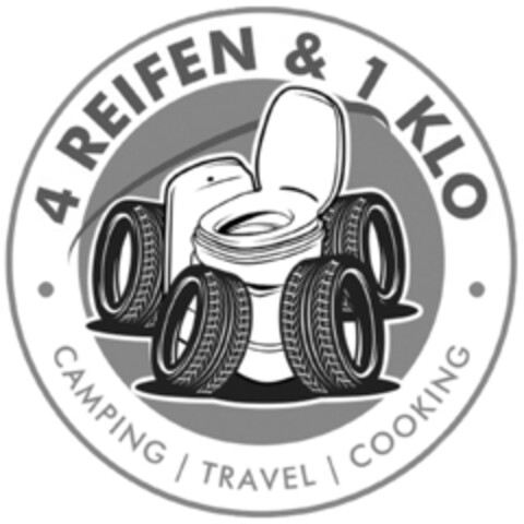 4 REIFEN & 1 KLO · CAMPING | TRAVEL | COOKING Logo (DPMA, 02.10.2020)