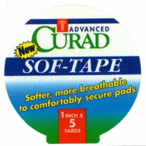 ADVANCED CURAD SOF-TAPE Softer, more breathable to comfortably secure pads Logo (DPMA, 06/02/2004)