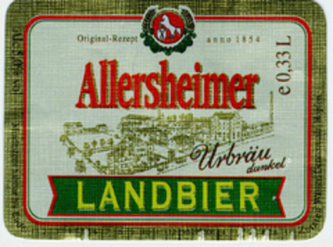 Allersheimer LANDBIER Urbräu dunkel Logo (DPMA, 18.03.1999)