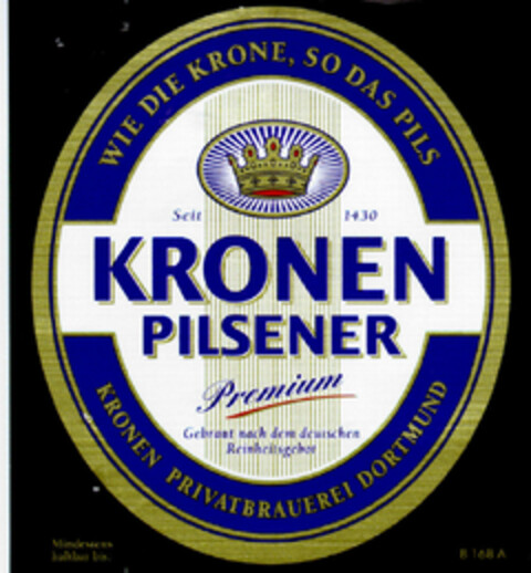 KRONEN PILSENER Premium Logo (DPMA, 11/25/1999)