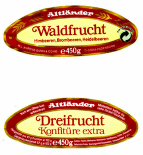 Altländer Waldfrucht Altländer Dreifrucht Logo (DPMA, 11/30/1993)