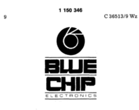 BLUE CHIP ELECTRONICS Logo (DPMA, 16.06.1987)