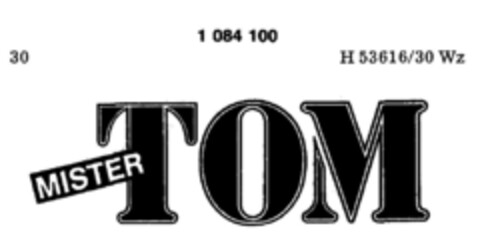 MISTER TOM Logo (DPMA, 15.01.1985)
