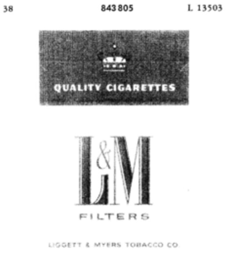 L&M FILTERS Logo (DPMA, 23.09.1965)