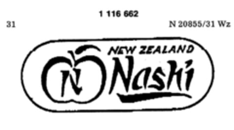 NEW ZEALAND Nashi Logo (DPMA, 20.02.1987)