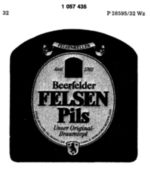 Beerfelder FELSEN Pils Unser Original-Braurezept Logo (DPMA, 12.09.1981)