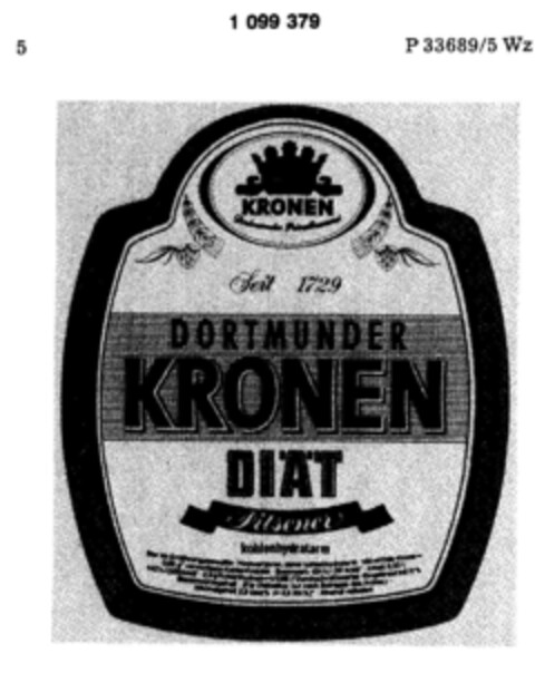 DORTMUNDER KRONEN DIÄT Logo (DPMA, 19.03.1986)