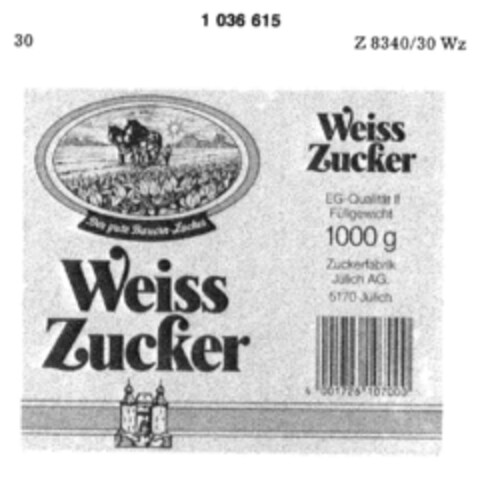 Weiss Zucker Logo (DPMA, 28.12.1981)