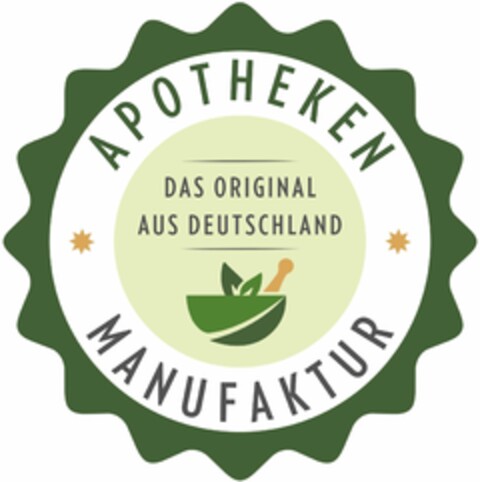 APOTHEKEN MANUFAKTUR DAS ORIGINAL AUS DEUTSCHLAND Logo (DPMA, 12/01/2022)