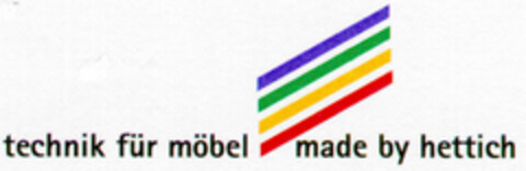 technik für möbel  made by hettich Logo (DPMA, 05/19/1995)