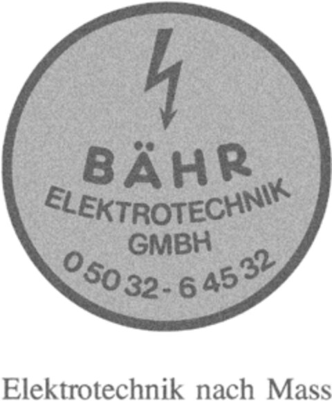 BÄHR ELEKTROTECHNIK GMBH Logo (DPMA, 12/16/1993)