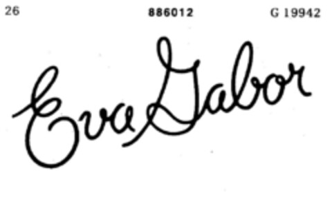 Eva Gabor Logo (DPMA, 14.07.1970)