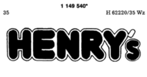 HENRY`S Logo (DPMA, 20.09.1989)