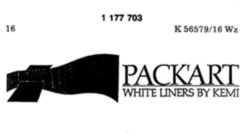 PACK'ART WHITE LINERS BY KEMI Logo (DPMA, 02.08.1990)