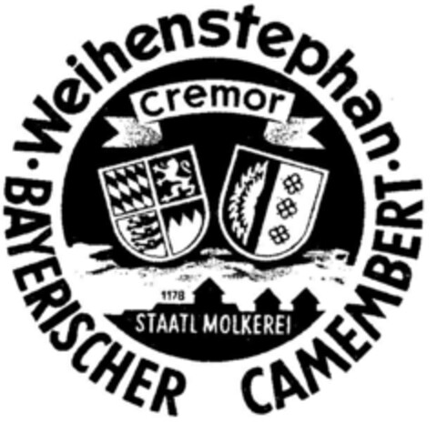 Weihenstephan BAYERISCHER CAMEMBERT cremor 1178 STAATL MOLKEREI Logo (DPMA, 31.12.1964)