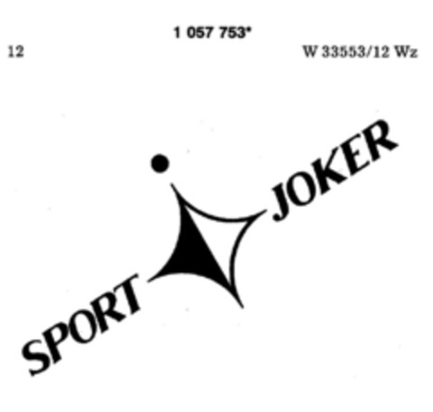 SPORT JOKER Logo (DPMA, 09/24/1983)