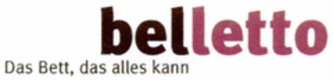 belletto Das Bett, das alles kann Logo (DPMA, 26.07.2000)