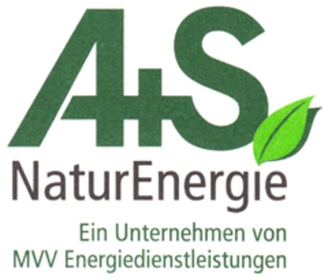 A+S NaturEnergie Ein Unternehmen von MVV Energiedienstleistungen Logo (DPMA, 26.01.2009)