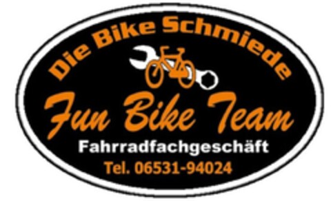 Die Bike Schmiede Fun Bike Team Fahrradfachgeschäft Tel. 06531-94024 Logo (DPMA, 23.05.2017)