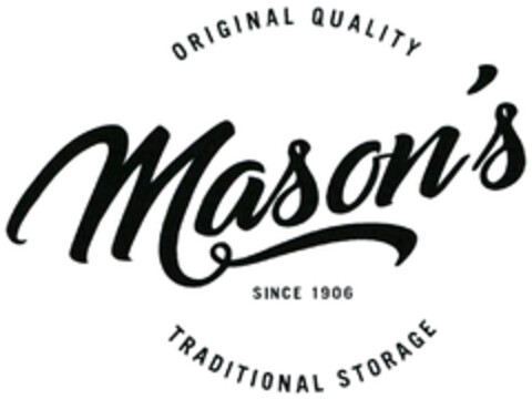 Mason´s SINCE 1906 ORIGINAL QUALITY TRADITIONAL STORAGE Logo (DPMA, 11.11.2021)