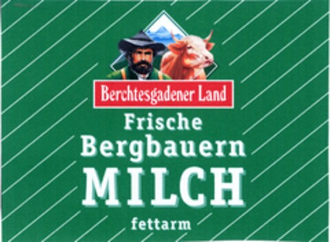 Berchtesgadener Land Frische Bergbauern MILCH fettarm Logo (DPMA, 11/08/2004)