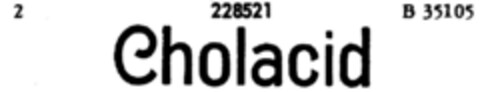 Cholacid Logo (DPMA, 19.09.1918)