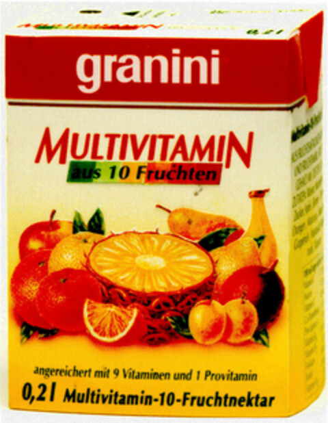 granini MULTIVITAMIN Logo (DPMA, 11.07.1991)