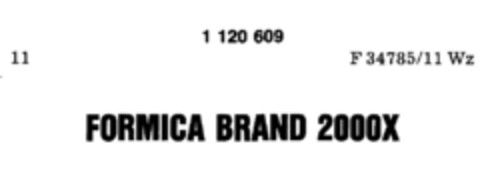 FORMICA BRAND 2000 X Logo (DPMA, 22.10.1986)