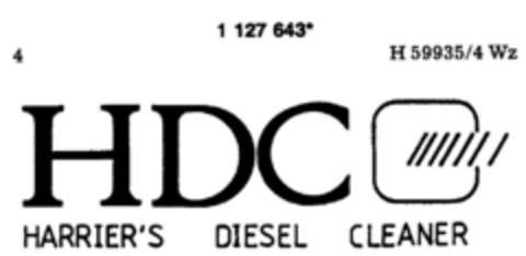 HDC HARRIER`S DIESEL CLEANER Logo (DPMA, 28.07.1988)