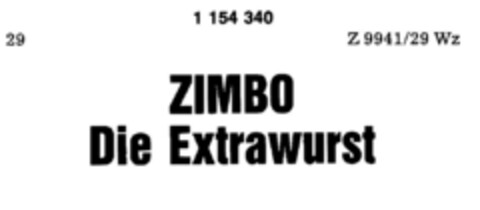 ZIMBO Die Extrawurst Logo (DPMA, 25.08.1988)