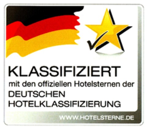 KLASSIFIZIERT mit den offiziellen Hotelsternen der DEUTSCHEN HOTELKLASSIFIZIERUNG Logo (DPMA, 03.06.2013)