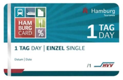 HAMBURG CARD 1 TAG DAY EINZEL SINGLE HVV Logo (DPMA, 11.01.2018)