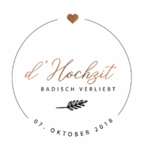 d'Hochzit - BADISCH VERLIEBT Logo (DPMA, 12.10.2018)