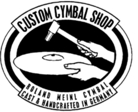 CUSTOM CYMBAL SHOP ROLAND MEINL CYMBAL CAST & HANDCRAFTED IN GERMANY Logo (DPMA, 10.07.1996)