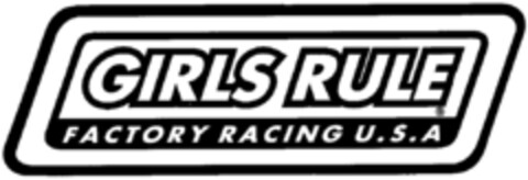 GIRLS RULE FACTORY RACING U.S.A Logo (DPMA, 27.07.1996)