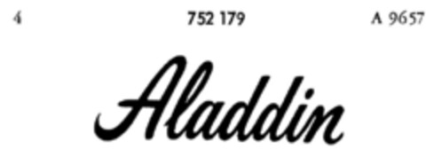 Aladdin Logo (DPMA, 05/23/1960)