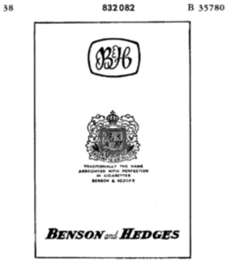 BH BENSON and HEDGES Logo (DPMA, 19.04.1966)