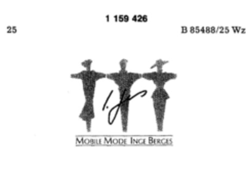 I. Jes MOBILE MODE INGE BERGES Logo (DPMA, 15.09.1988)