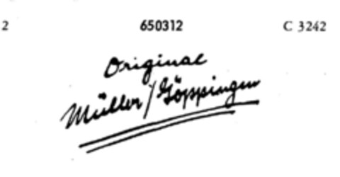 Original Müller/Göppingen Logo (DPMA, 27.01.1953)