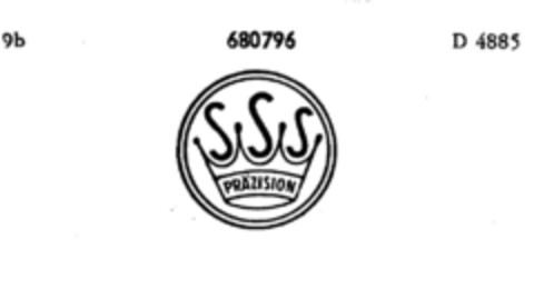 SSS PRÄZISION Logo (DPMA, 07.04.1954)