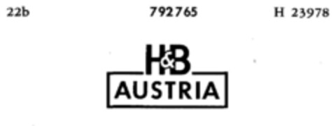 H&B AUSTRIA Logo (DPMA, 10/26/1963)