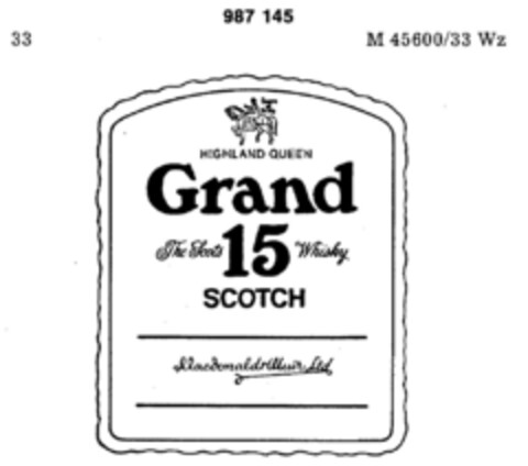 Grand 15 SCOTCH Logo (DPMA, 15.12.1978)