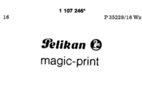 Pelikan magic-print Logo (DPMA, 05/27/1987)