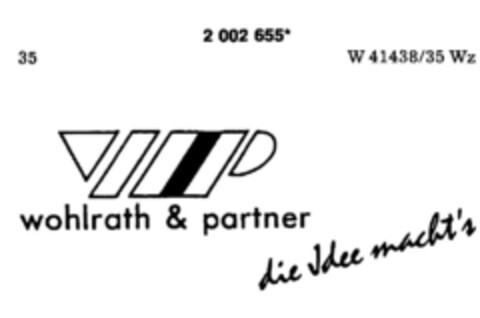 wohlrath&partner die Idee macht's Logo (DPMA, 21.03.1991)