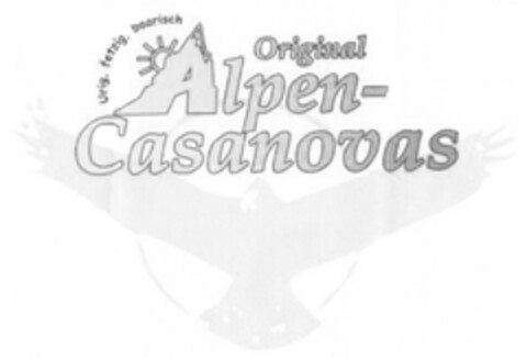 Original Alpen-Casanovas urig, fetzig, boarisch Logo (DPMA, 02.05.2012)