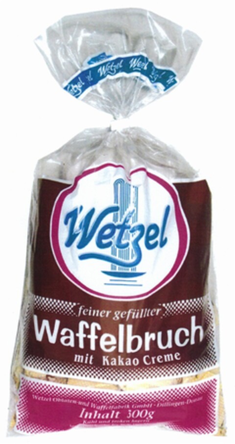 Wetzel feiner gefüllter Waffelbruch mit Kakao Creme Logo (DPMA, 12/01/2012)