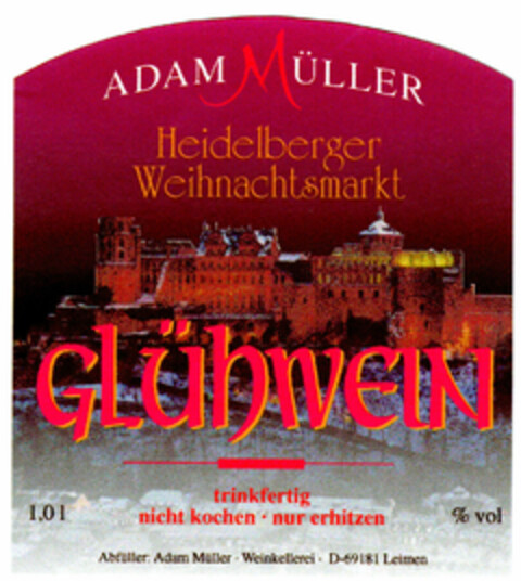 ADAM MÜLLER Heidelberger Weihnachtsmarkt GLÜHWEIN Logo (DPMA, 08.10.1998)