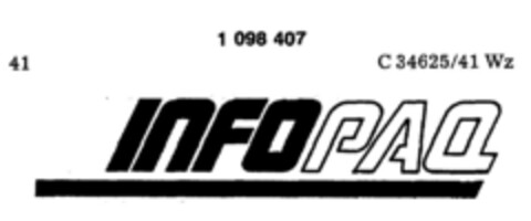 INFOPAQ Logo (DPMA, 10/29/1985)